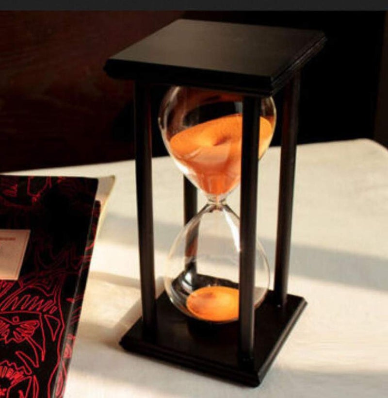Lodunsyr Sandglass 60 Minutes Timer Hourglass for Ornament Decoration Restaurant Living Room Home Closet Office Desk Bedroom Party Festival Christmas Wooden Frame Sand Timer Clock Orange - Image 5